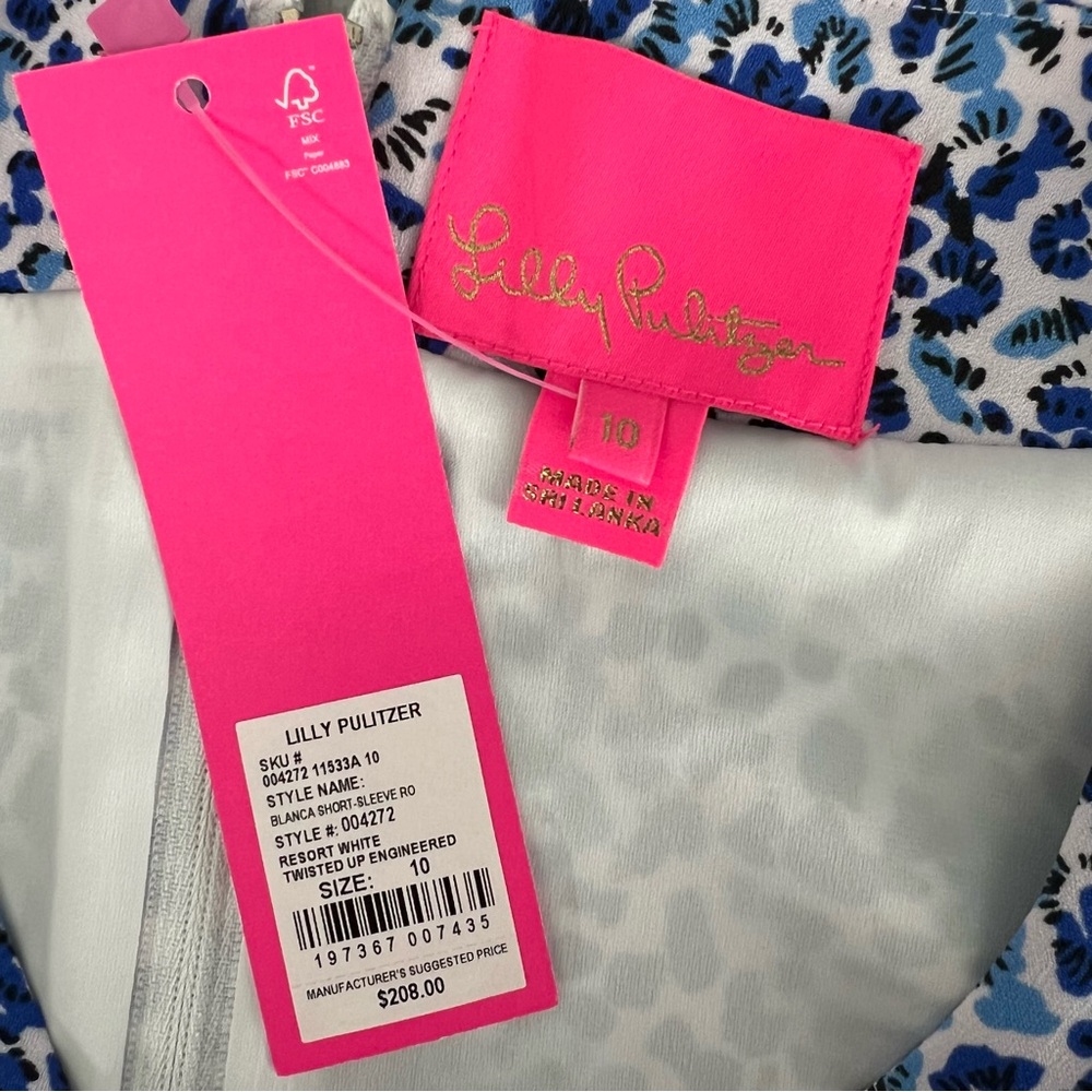 Lilly Pulitzer Blue and White Patterned Romper - Picture 3 of 13